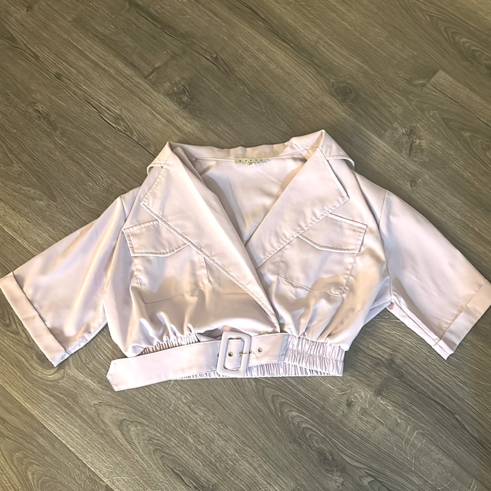 Purple cropped women top